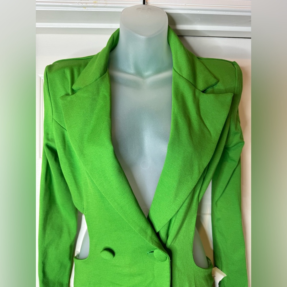 Green Cut Out Blazer Dress - Picture 4 of 9